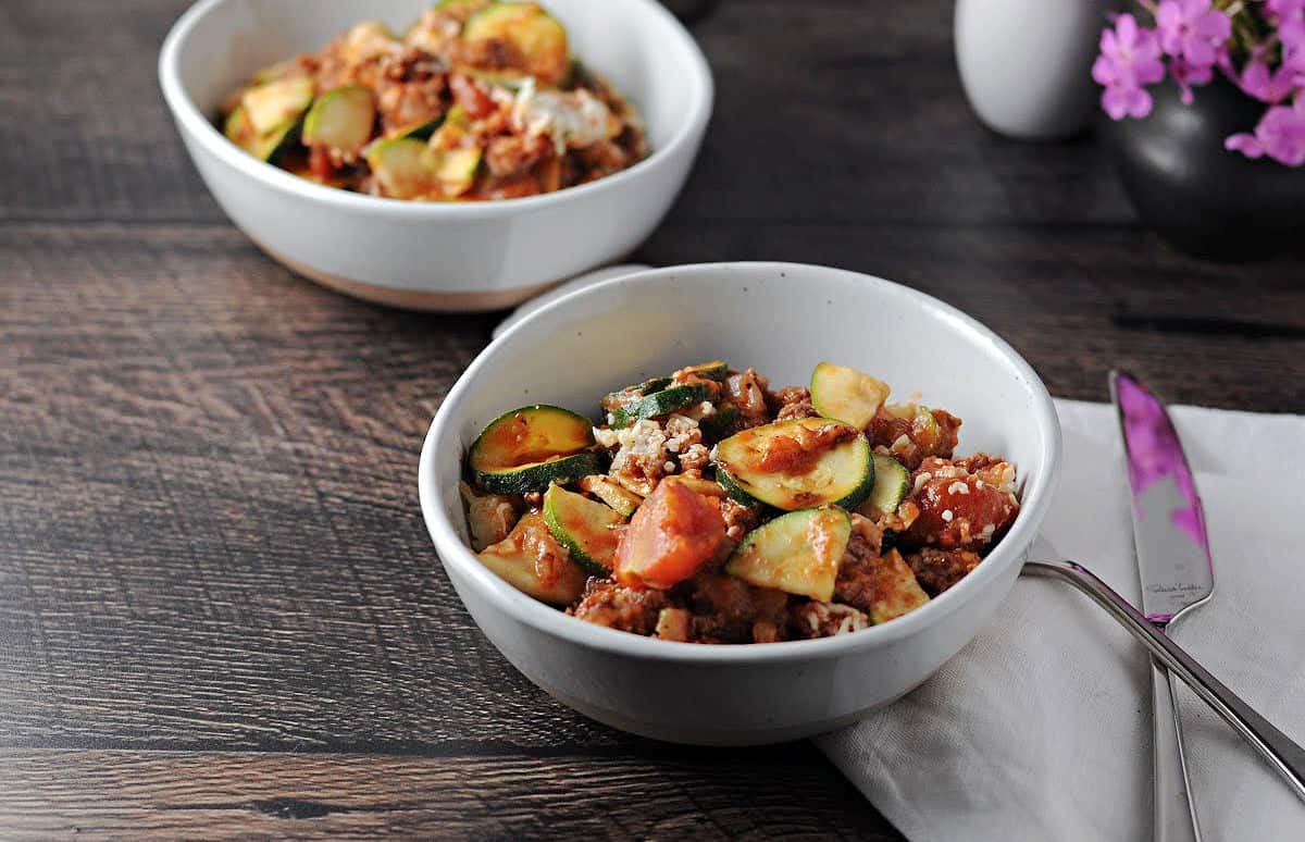zucchini and ground beef casserole.
