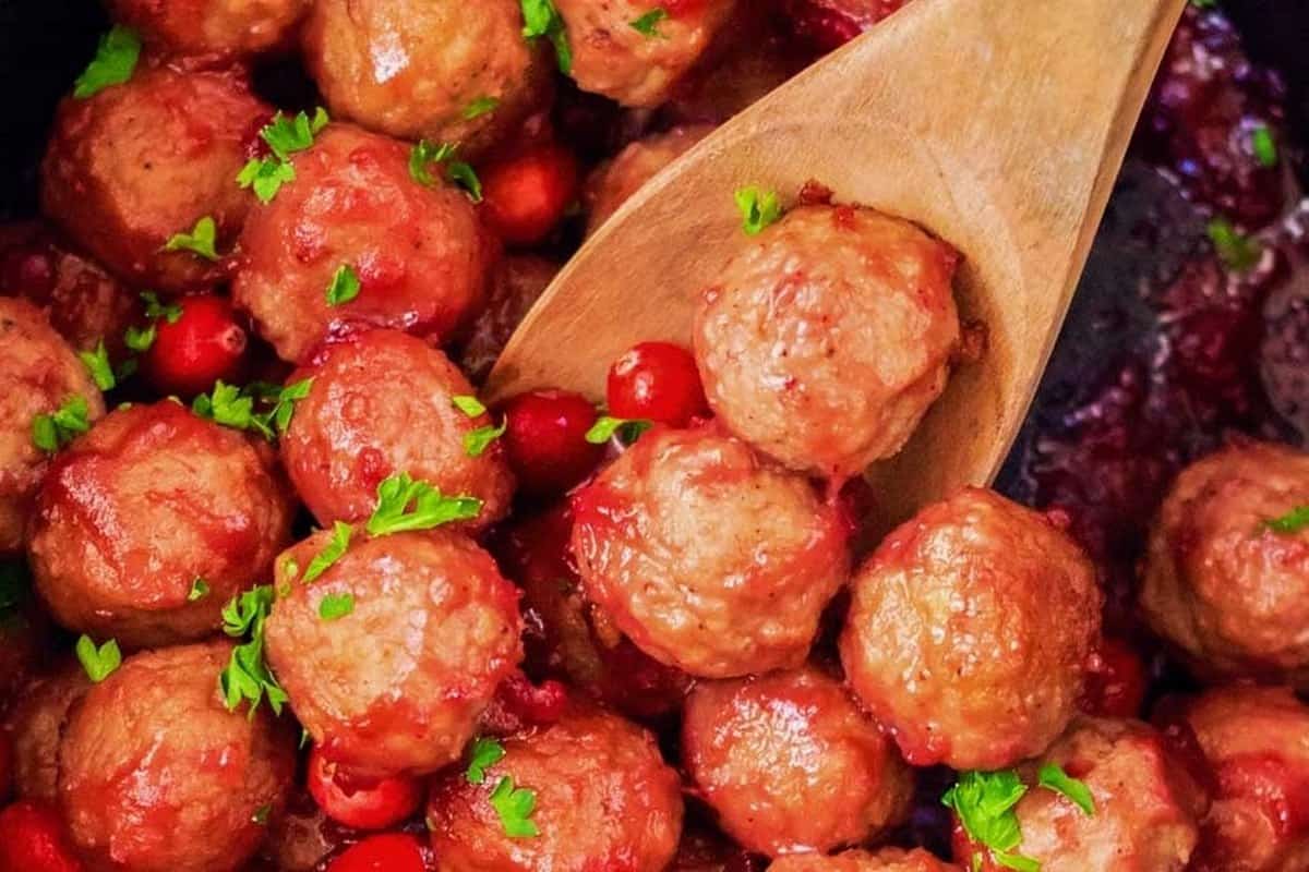 Slow Cooker Cranberry Mustard Meatballs